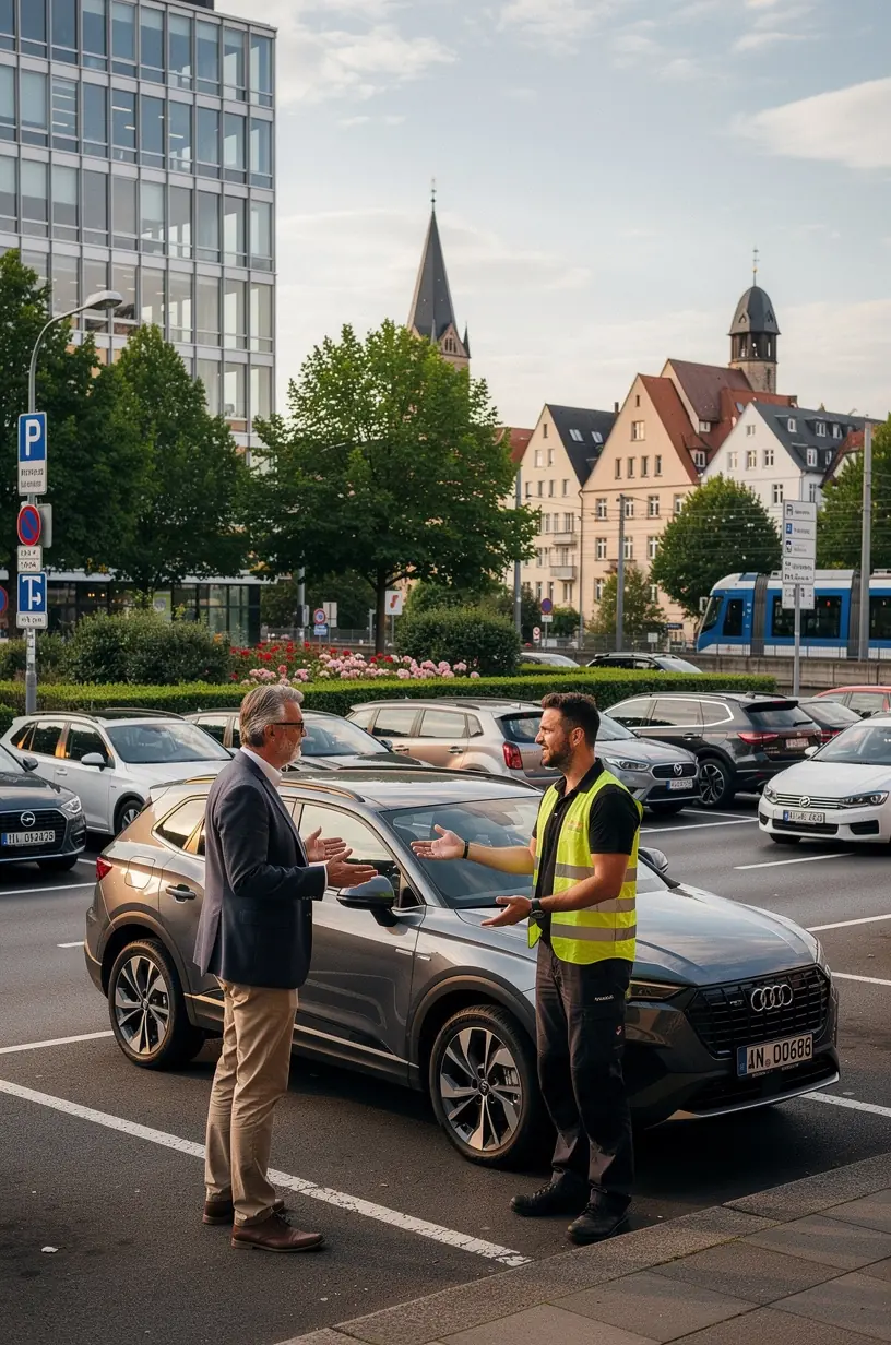 Außenansicht eines professionellen Fahrzeugprüfzentrums in Deutschland.
